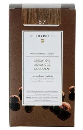 Korres Argan Oil Advanced Colorant Βαφή Μαλλιών  6.7 Κακάο 50ml