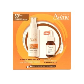 Avene Eau Thermale Promo Anti-Pigmentation Fluid SPF50+ & Vitamin Activ Cg Serum, Αντηλιακό Προσώπου με Αζελαϊκό οξύ 40ml & Δώρο Ορός Λάμψης – 10ml