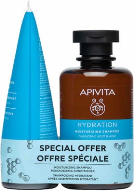 Apivita Promo Hydration Moisturizing Shampoo Σαμπουάν Ενυδάτωσης 250ml & Hydration Moisturizing Conditioner Μαλακτική Κρέμα Ενυδάτωσης 150ml