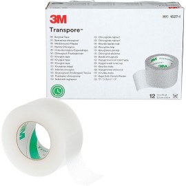 3M Transpore 2.5cm x 9.1m Διάφανη Μικροπορώδης Ταινία Στερέωσης (12τμχ/κουτί)