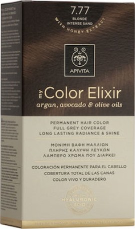 Apivita My Color Elixir No7,77 Ξανθό Έντονο Μπέζ Κρέμα Βαφή Σε Σωληνάριο 50ml - Ενεργοποιητής Χρώματος 75ml