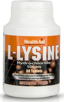 Health Aid L-Lysine 500mg Συμπλήρωμα Διατροφής Λυσίνης 60 Τabs