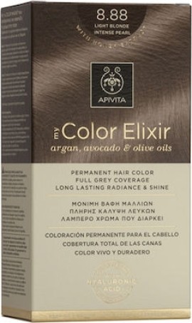 Apivita My Color Elixir No8,88 Ξανθό Ανοιχτό - Έντονο Περλέ Κρέμα Βαφή Σε Σωληνάριο 50ml - Ενεργοποιητής Χρώματος 75ml