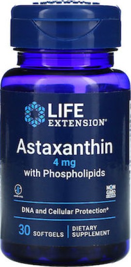 Life Extension Astaxanthin With Phospholipids 4mg Ειδικό Συμπλήρωμα Διατροφής 30 μαλακές κάψουλες