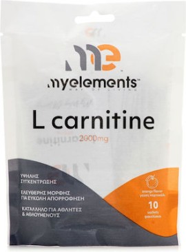 My Elements L-carnitine 2000mg Συμπλήρωμα Διατροφής Καρνιτίνης με Γεύση Πορτοκάλι, 10 Φακελίσκοι