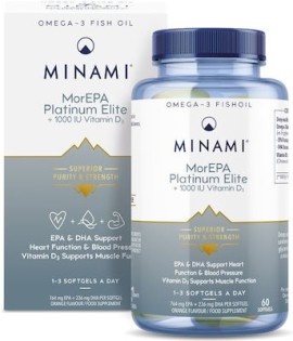 Minami MorEPA Platinum Elite & 1000 IU Vitamin D3 60 Μαλακές Κάψουλες