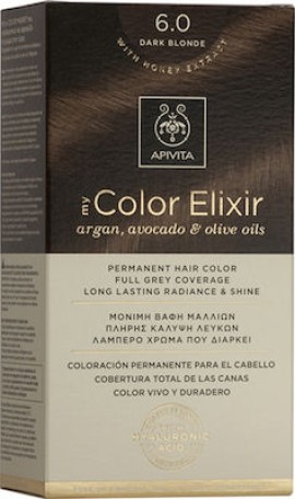 Apivita My Color Elixir No6,0 Ξανθό Σκούρο Κρέμα Βαφή Σε Σωληνάριο 50ml - Ενεργοποιητής Χρώματος 75ml