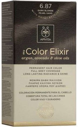 Apivita My Color Elixir No6,87 Ξανθό Σκούρο - Περλέ Μπέζ Κρέμα Βαφή Σε Σωληνάριο 50ml - Ενεργοποιητής Χρώματος 75ml