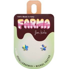 Farma Bijoux Υποαλλεργικά Σκουλαρίκια for Kids Κρυστάλλινα Λουλούδια 6mm (BE210C20)