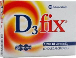 Uni-Pharma D3 Fix Βιταμίνη D3 1.200iu 60tabs