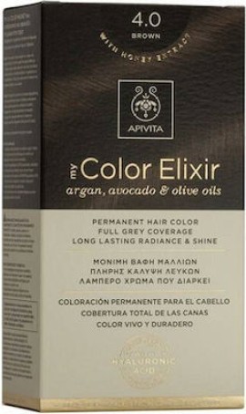 Apivita My Color Elixir  No4,0 Καστανό Κρέμα Βαφή Σε Σωληνάριο 50ml - Ενεργοποιητής Χρώματος 75ml