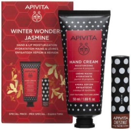 Apivita Promo Moisturizing Hand Cream Ενυδατική Κρέμα Χεριών 50ml & Lip Care Chesnut Lip Balm Χειλιών 4.4gr