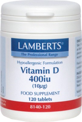 Lamberts Vitamin D 400iu/10μg, Βιταμίνη D για την Υγεία Οστών, Δοντιών και για τη Διατήρηση Υγιούς Ανοσοποιητικού Συστήματος, 120 tabs