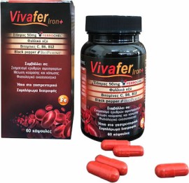 Vivapharm Vivafer Iron+ Συμπλήρωμα Διατροφής Με Σίδηρο 60caps