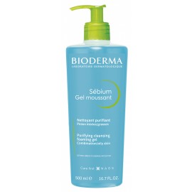 Bioderma Sebium Gel Moussant Απαλό Αφρίζον Gel Καθαρισμού για Μεικτό προς Λιπαρό ή με Τάση Ακμής Δέρμα 500 ml