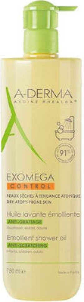 A-Derma Exomega Control Shower Oil, Μαλακτικό Έλαιο Καθαρισμού για Ατοπικό Δέρμα 750ml