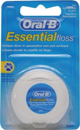 Oral-b Essential Floss Οδοντικό Νήμα Κηρωμένο 50μ