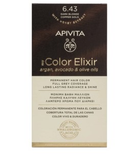 Apivita My Color Elixir No6,43 Ξανθό Σκούρο - Χάλκινο Μελί Κρέμα Βαφή Σε Σωληνάριο 50ml - Ενεργοποιητής Χρώματος 75ml