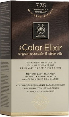 Apivita My Color Elixir No 7,35 Ξανθό Μελί Μαόνι Κρέμα Βαφή Σε Σωληνάριο 50ml - Ενεργοποιητής Χρώματος 75ml