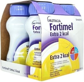 Nutricia Fortimel Extra 2kcal Yπερθερμιδικό, Υπερπρωτεϊνικό Ρόφημα Με Γεύση Βανίλια 4x200ml