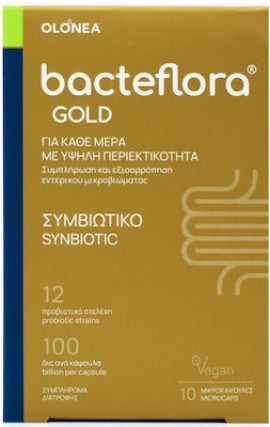 Olonea Bacteflora Gold με Υψηλή Περιεκτικότητα σε Προβιοτικά-Πρεβιοτικά 10caps