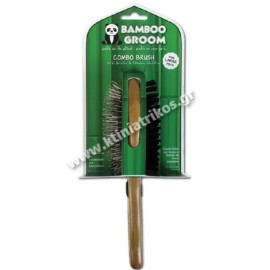 Bamboo Groom Βούρτσα Διπλής Όψης Με Σύρμα Και Τρίχα Large