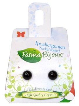 Farma Bijoux Υποαλλεργικά Σκουλαρίκια Χωρίς Νικέλιο Μαύρη Πέρλα 6mm