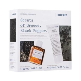 Korres Scents of Greece Special Gift Set Black Pepper Eau de Toilette Ανδρικό Άρωμα 50ml & Aftershave Balm Γαλάκτωμα για μετά το Ξύρισμα 125ml