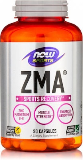 Now ZMA 800 mg, w/ Zinc, Magnesium & Vitamin B-6 90 caps