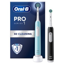 Oral-B Pro Series 1 Duo Electric Toothbrush Ηλεκτρικές Οδοντόβουρτσες Μπλε & Μαύρη 2τεμ