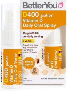 Better Υou DLuxJunior 400iu Υπογλώσσιο Spray, 15ml (100 Ψεκασμοί)