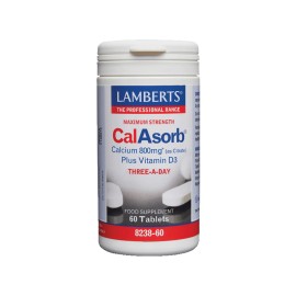 Lamberts CalAsorb Calcium 800mg Plus Vitamin D3 60tabs