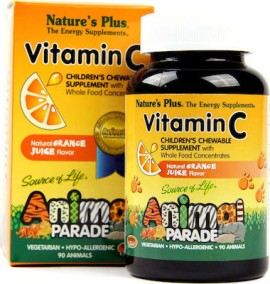 Natures Plus Animal Parade Vitamin C Μασώμενες Ταμπλέτες για Παιδιά 90tabs