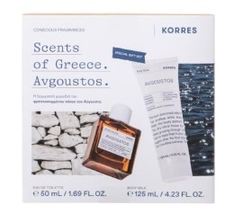 Korres Korres Avgoustos Set Eau De Toilette Άρωμα 50ml & Γαλάκτωμα Σώματος 125ml