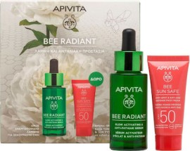 Apivita PROMO PACK Bee Radiant Ορός Λάμψης 30ml & Αντηλιακή Κρέμα Προσώπου Κατά Των Πανάδων SPF50 15ml