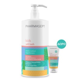 Pharmasept Kid Care Soft Bath Παιδικό Αφρόλουτρο 1Lt & Δώρο Κρέμα Κατά των Ραγάδων 30ml