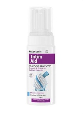 Frezyderm Intim Aid Pre Post Sex Foam Αφρός Καθαρισμού Ευαίσθητης Περιοχής Πριν Και Μετα Την Σεξουαλική Επαφή Ph4.5  100ml