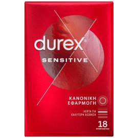 Durex Προφυλακτικά Πολύ Λεπτά Sensitive 18 Τεμάχια