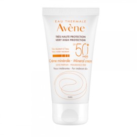 Avene Eau Thermale Creme Minerale SPF50+ Αντιηλιακή Κρέμα Προσώπου Χωρίς Άρωμα για το Μη Ανεκτικό Δέρμα 50ml