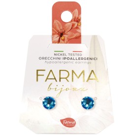 Farma Bijoux Υποαλλεργικά Σκουλαρίκια Κρύσταλλα Μπλε Πάγος 6,3mm (BE58C398)