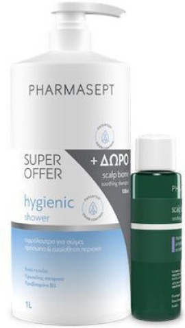 Pharmasept Promo Hygienic Shower Αφρόλουτρο Για Σώμα Πρόσωπο & Ευαίσθητη Περιοχή 1Lt & Δώρο Scalp Biome Shampoo Σαμπουάν 100ml