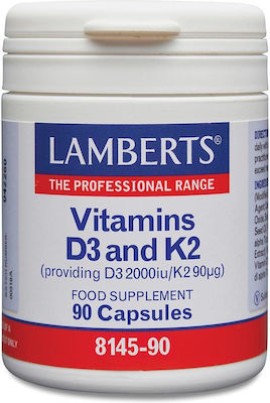 Lamberts Vitamin D3 2000iu & K2, Συμπλήρωμα Διατροφής 90tabs