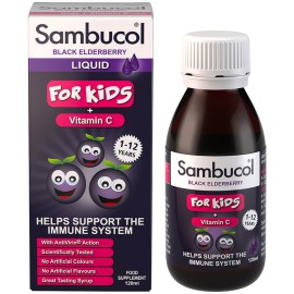 Sambucol Black Elderberry For Kids + Vitamin C, 120ml Olvos
