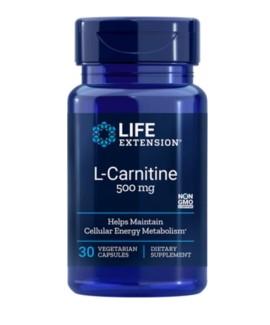 Life Extension L-Carnitine 500mg Συμπλήρωμα Διατροφής με Καρνιτίνη για τον Μεταβολισμό 30Vegeterian Caps