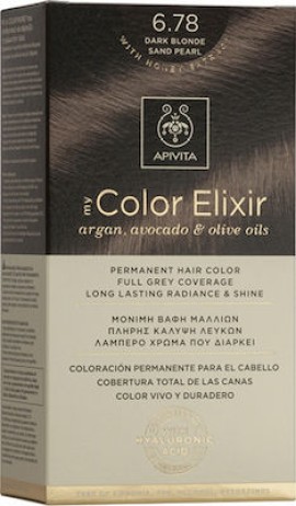 Apivita My Color Elixir  No6,78 Ξανθό Σκούρο - Μπέζ Περλέ Κρέμα Βαφή Σε Σωληνάριο 50ml - Ενεργοποιητής Χρώματος 75ml