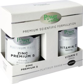 Power Of Nature Promo Platinum Range Zinc Premium 5 30caps & Δώρο Platinum Range Vitamin C 1000mg 20caps