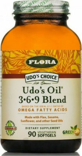 MedMelon Flora Udos 369 oil Φυτικά Ωμέγα 369 Λιπαρά οξέα 1000mg 90caps