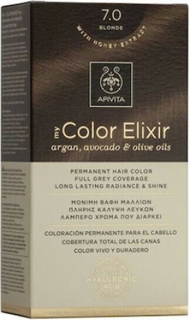 Apivita My Color Elixir No7,0 Ξανθό Κρέμα Βαφή Σε Σωληνάριο 50ml - Ενεργοποιητής Χρώματος 75ml