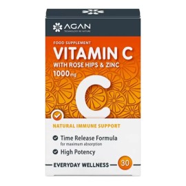 Agan Vitamin C 1000mg With Rose Hips & Zinc Συμπλήρωμα Βιταμίνης C με Αγριοτριανταφυλλιά & Ψευδάργυρο 30tabs