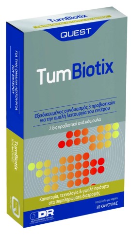 Quest TumBiotix Συμπλήρωμα Διατροφής για Το Έντερο 30 Κάψουλες